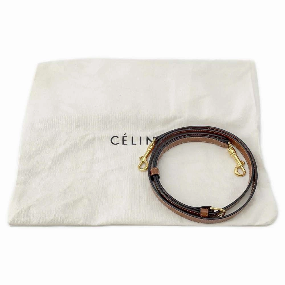 CELINE Triomphe Small Boston Shoulder Bag Black/Brown197582 PVC Leather