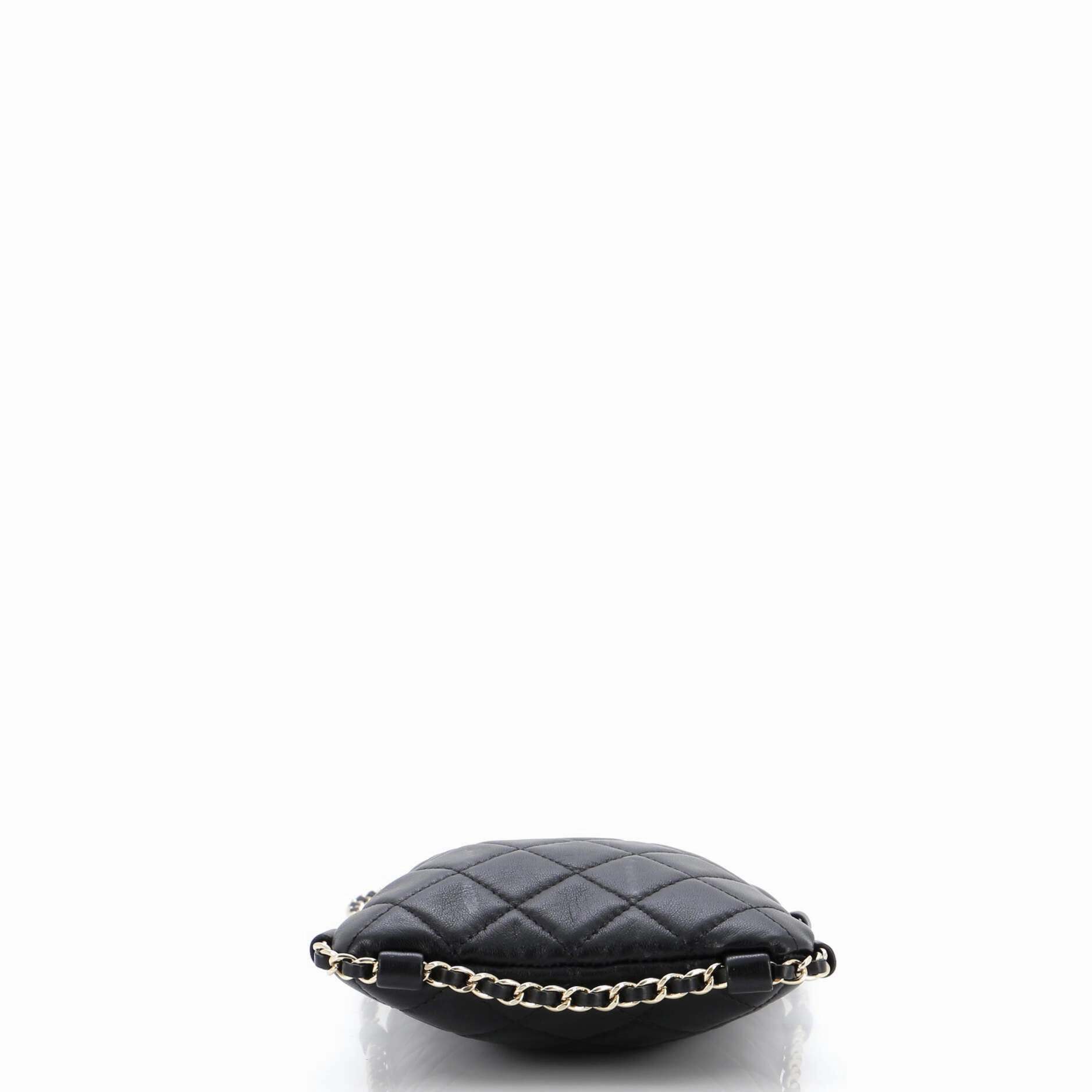 Chain Around Flat Phone Holder Crossbody Quilted Lambskin
