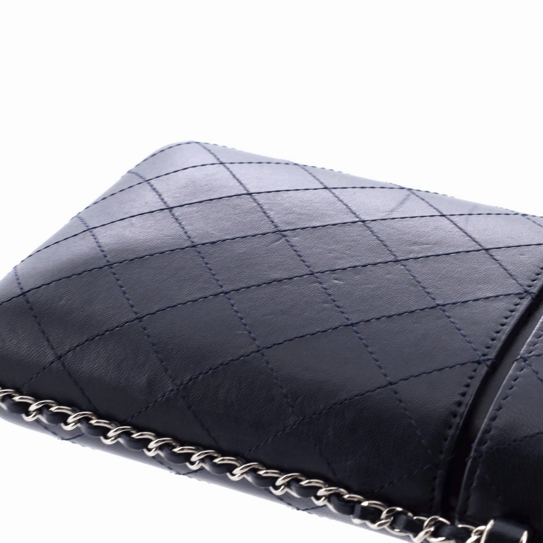 Chain Around Phone Holder Box Crossbody Quilted Lambskin