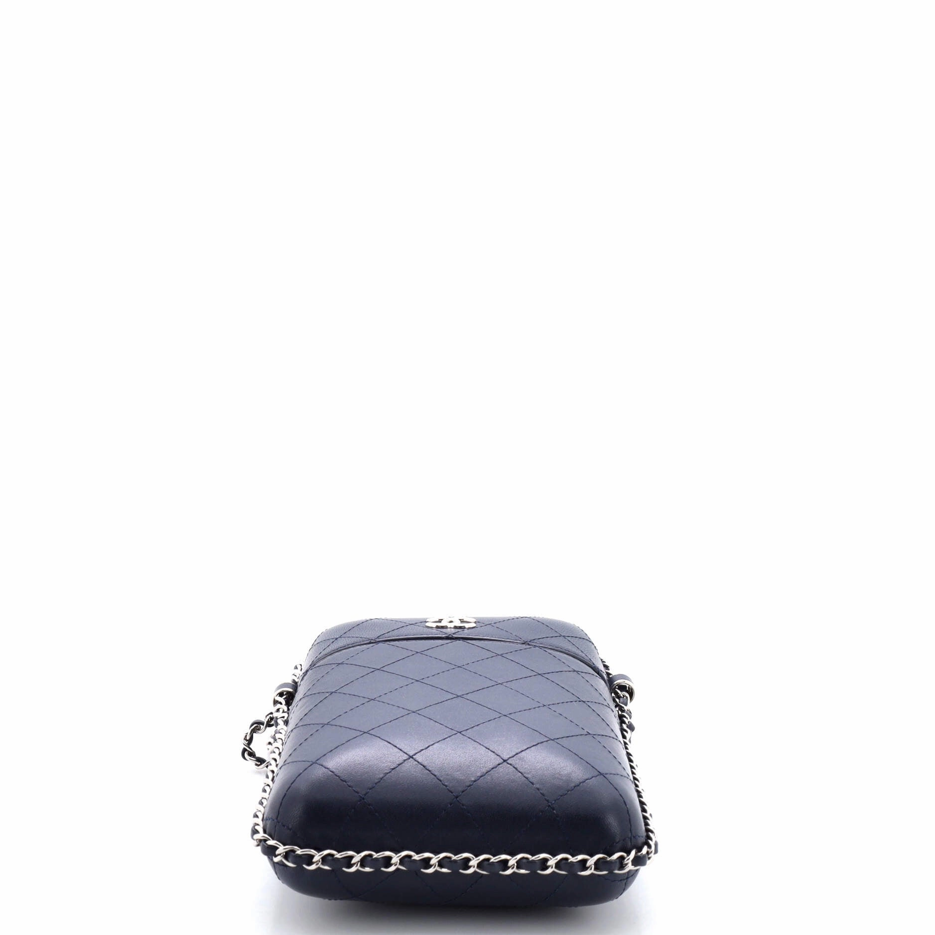 Chain Around Phone Holder Box Crossbody Quilted Lambskin