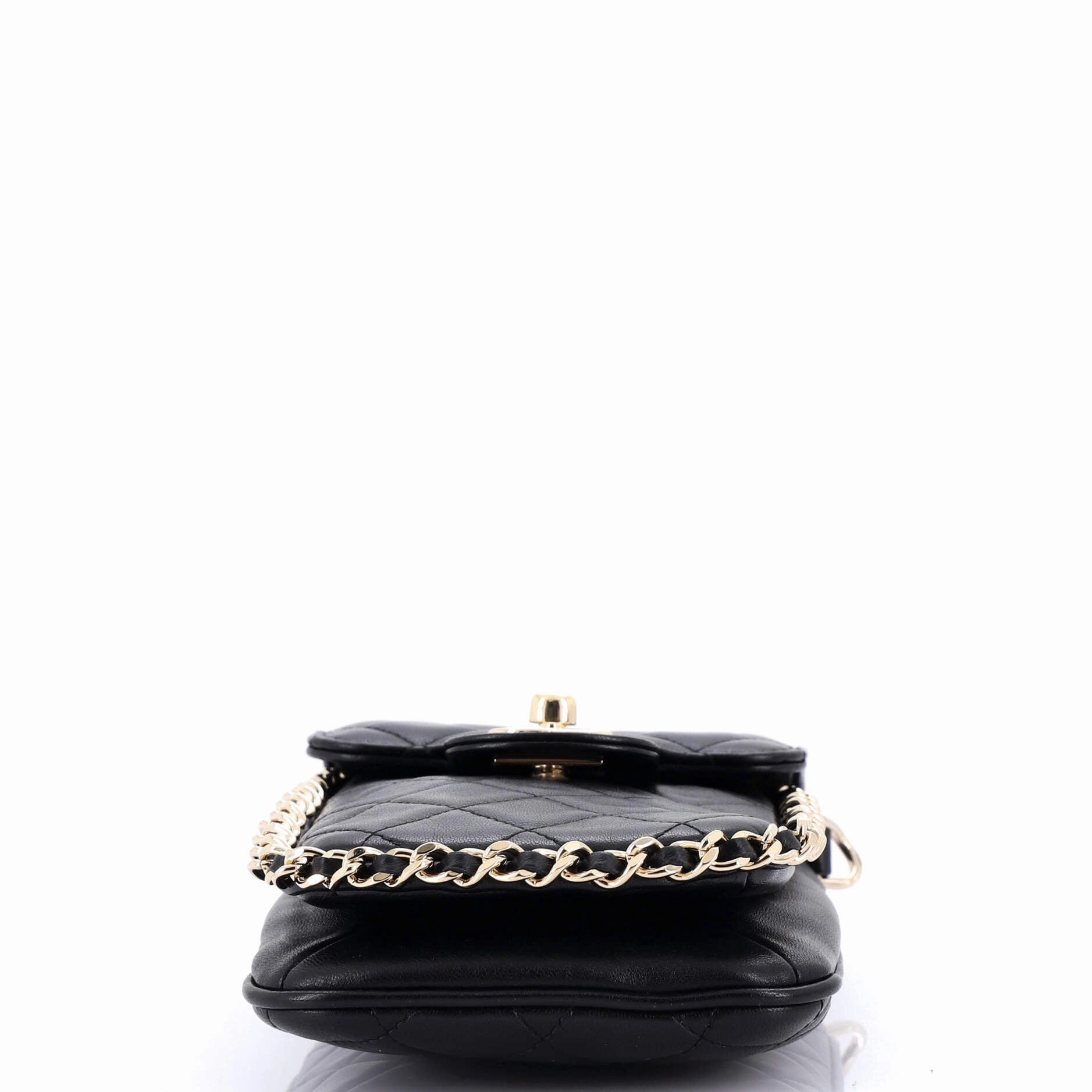 Chain Around Phone Holder Crossbody Bag Quilted Lambskin