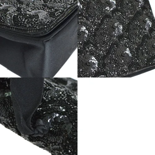 CHANEL 1994-1996 Sequins CC Cross Body Shoulder Bag Black AK35552h