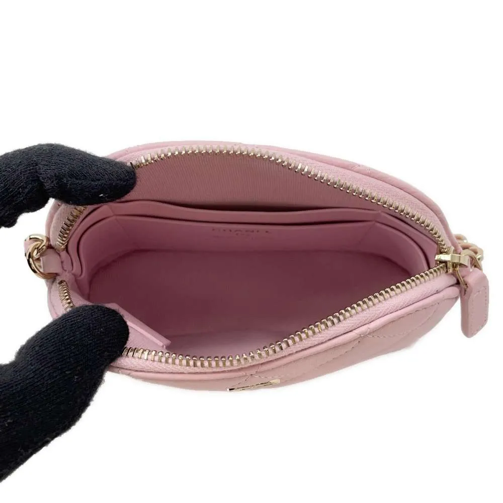 CHANEL Chain Clutch Shoulder Bag Pink AP4000 Lambskin