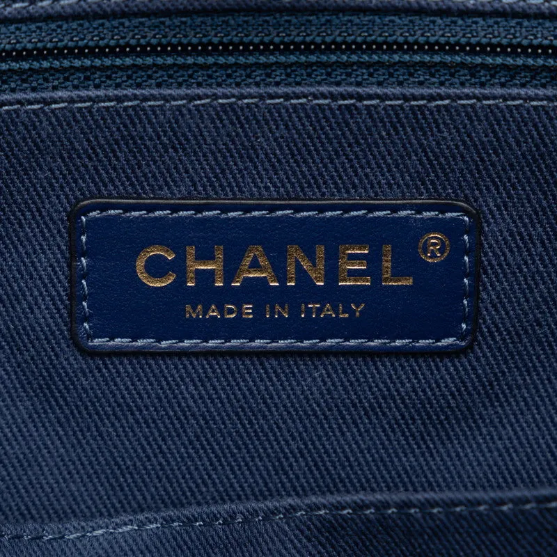 Chanel Denim Doverville PM Shoulder Bag Navy Canvas Leather  Chanel