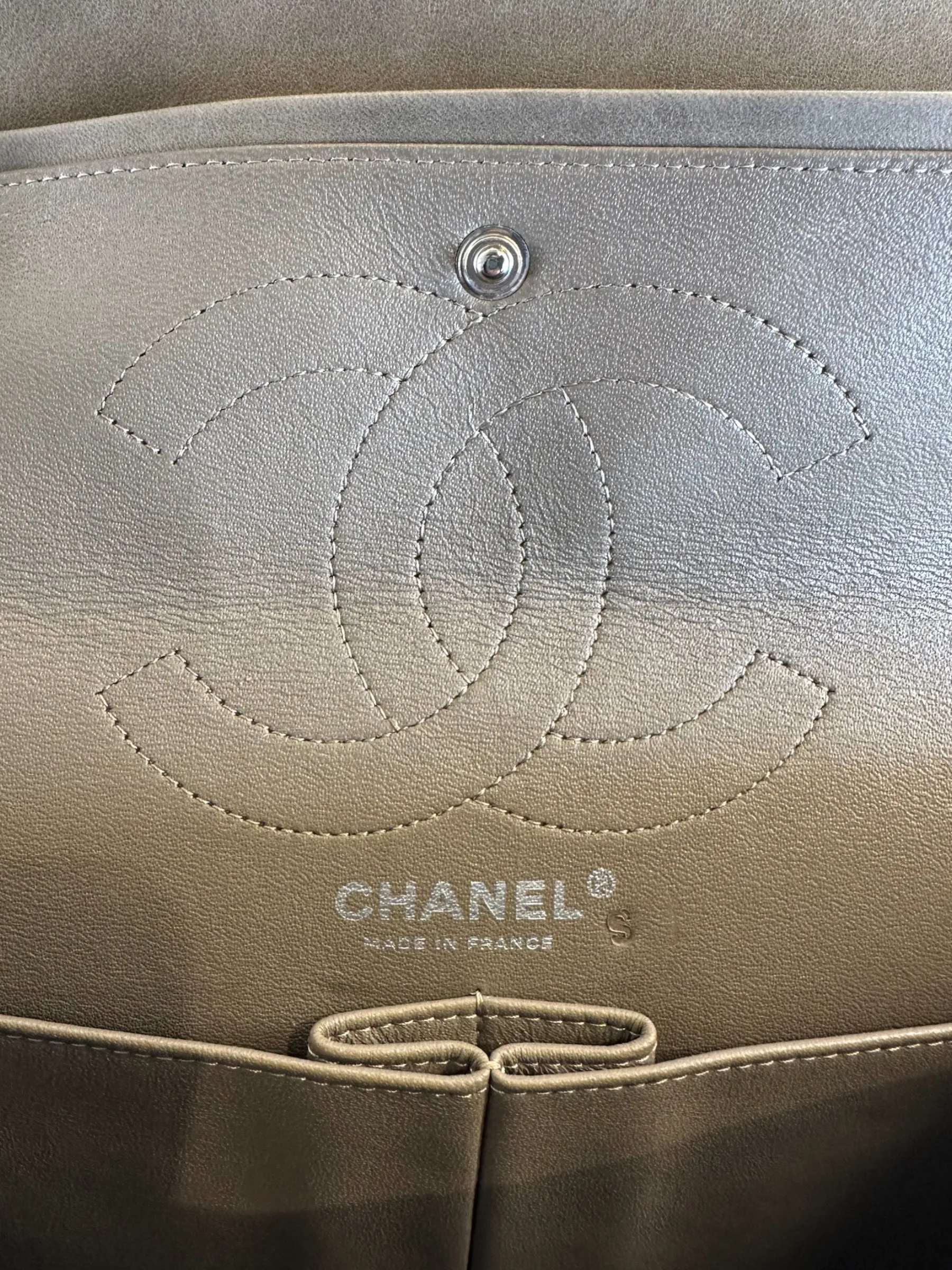 Chanel Khaki Calfskin Leather 2.55 Reissue