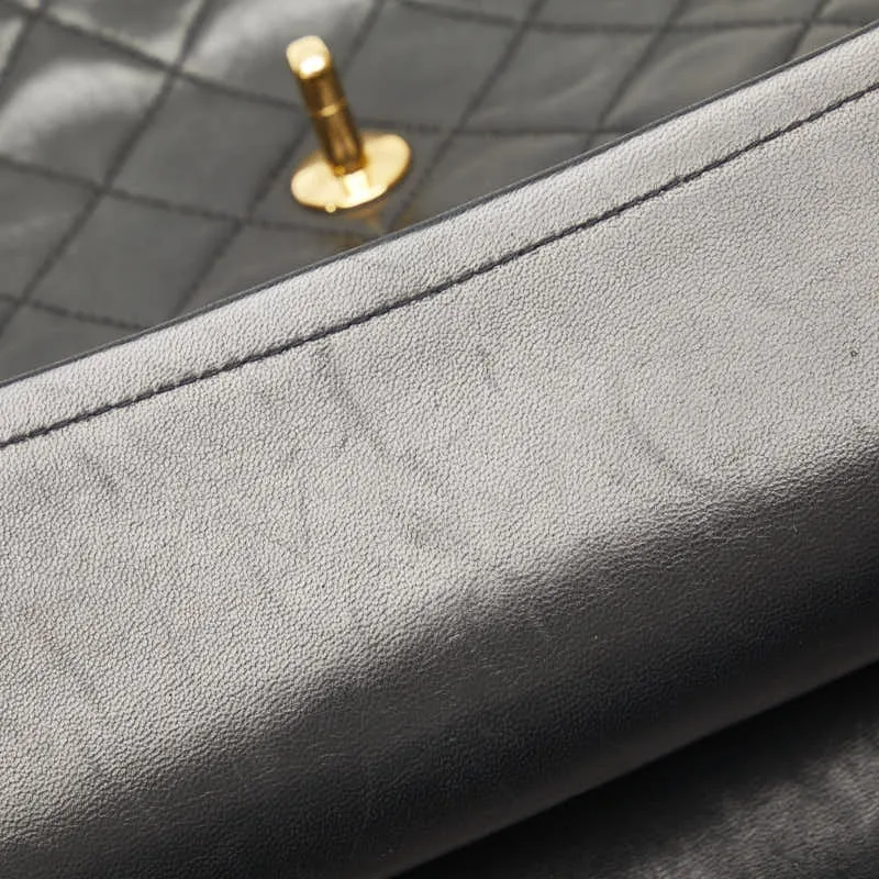 Chanel Medium Classic Matelasse Double Flap Shoulder Bag Leather Shoulder Bag in Good condition