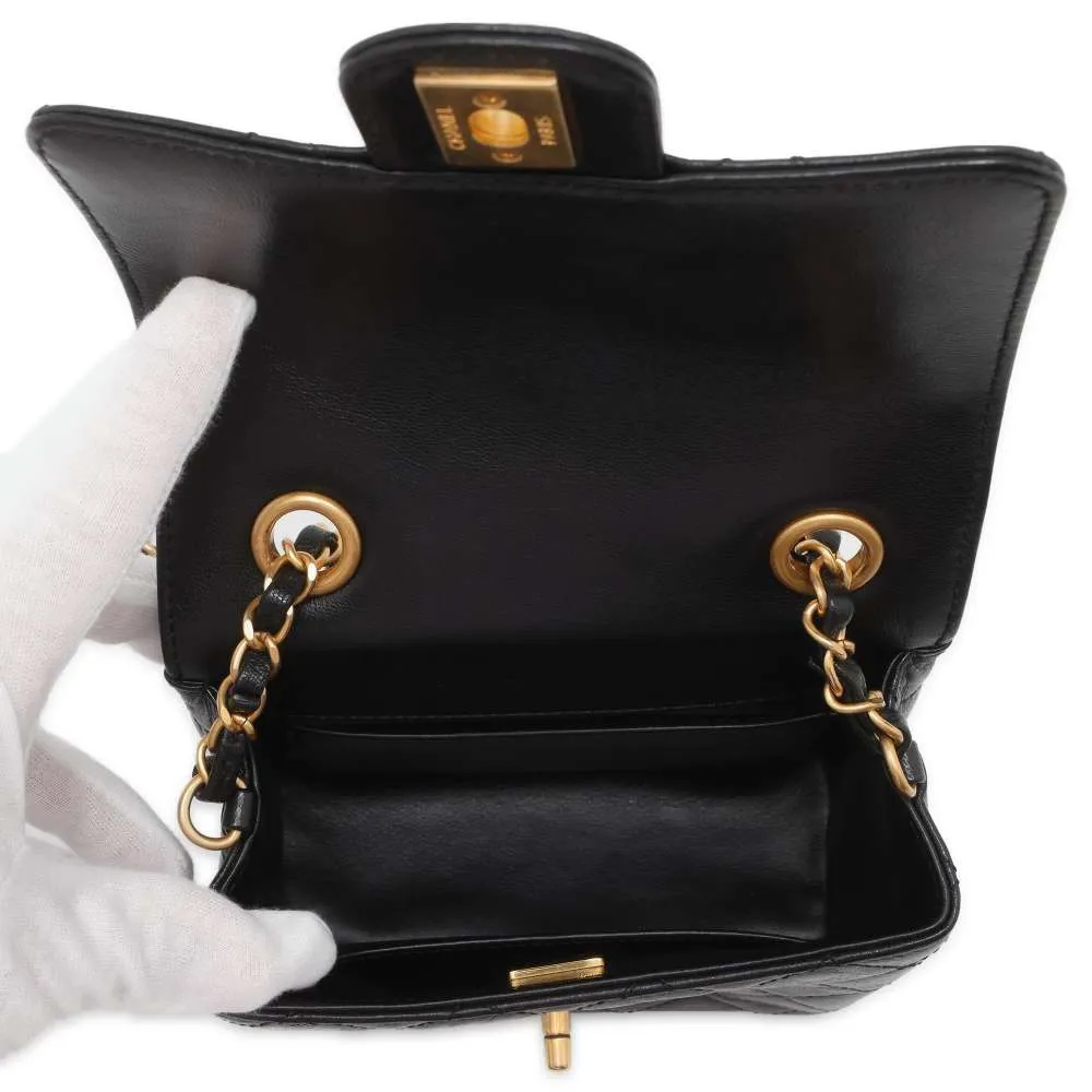 CHANEL Mini Matelasse ChainShoulder Bag Black AS3648 Calf Leather Size Mini