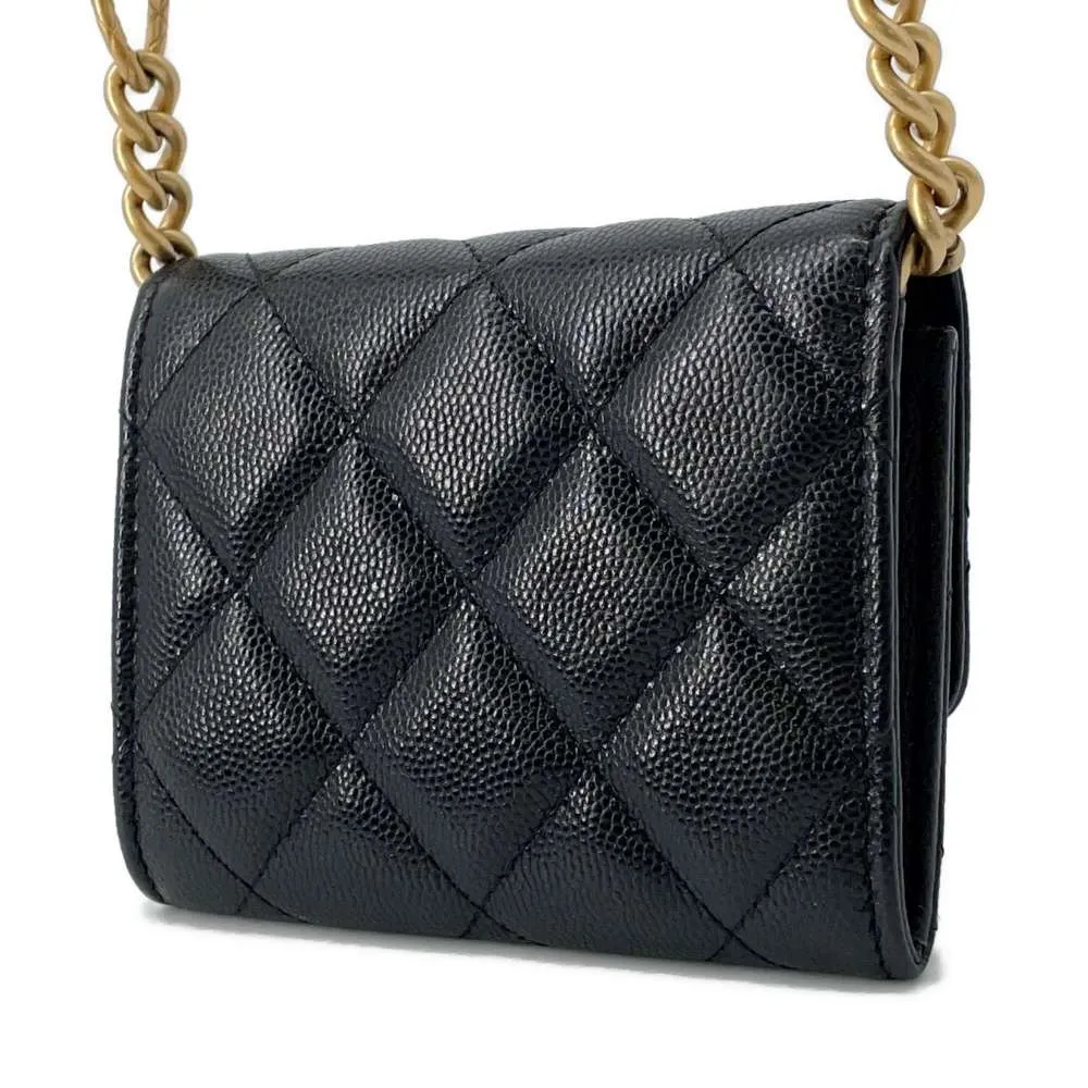 CHANEL Mini Materasse Chain Shoulder Black AP2629 Caviar Leather