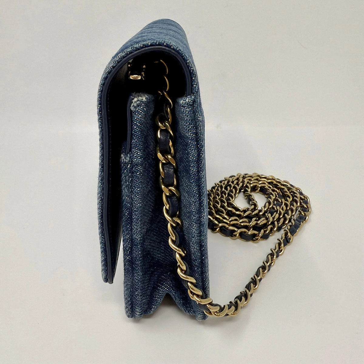 Chanel 2021 Denim Wallet on Chain