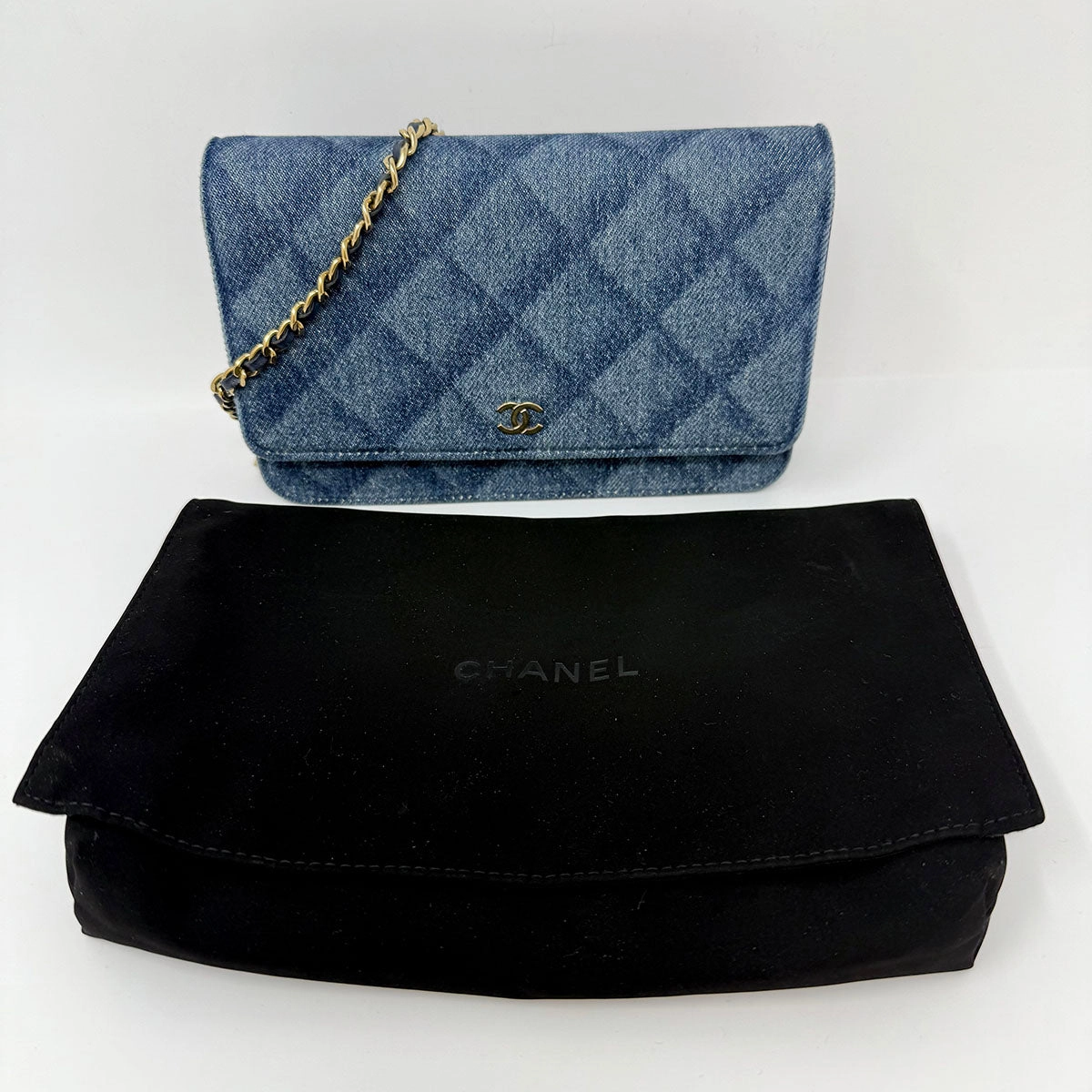 Chanel 2021 Denim Wallet on Chain
