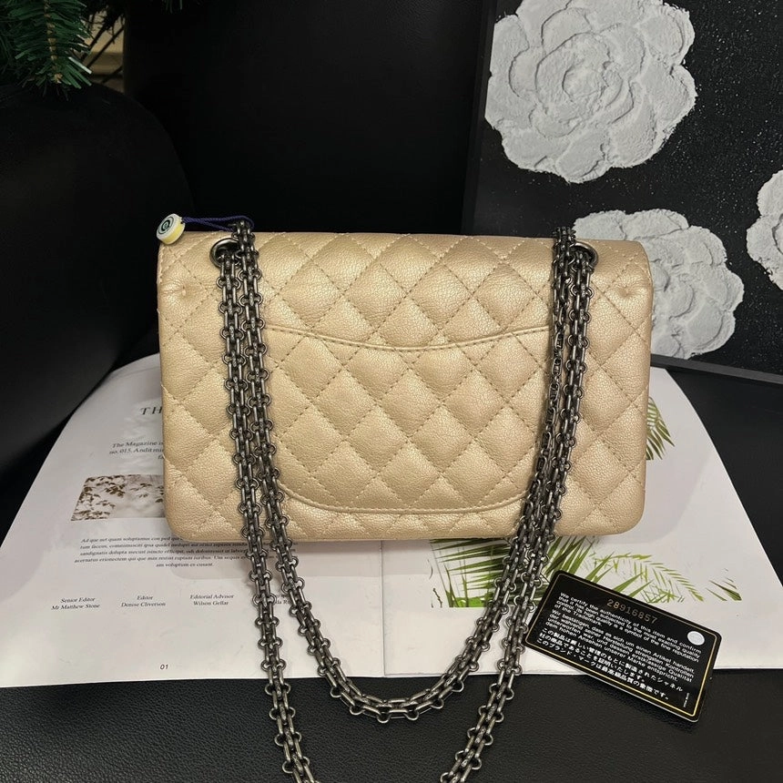 Chanel 2.55 Champagne Gold Small Crossbody Bag