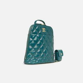Chanel - My Pocket Backpack - Teal Glazed Calfskin CGHW - 2022 - Pre-Loved