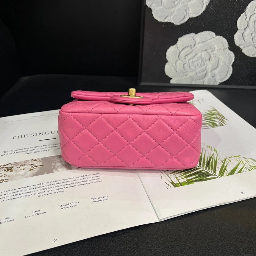 Chanel Barbie Pink Golden Ball Square Crossbody Bag
