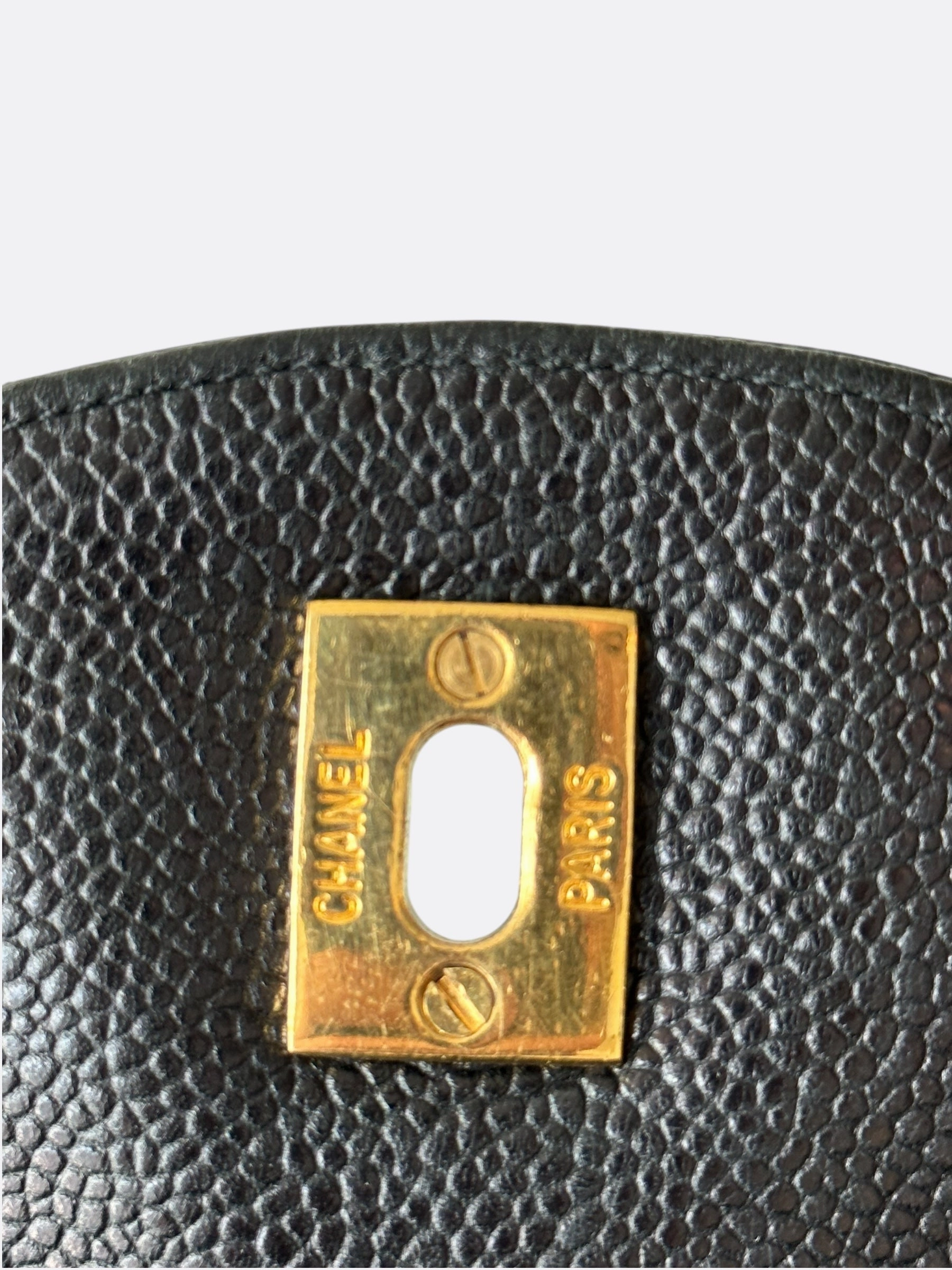 Chanel Black & Gold CC Logo Mini Backpack