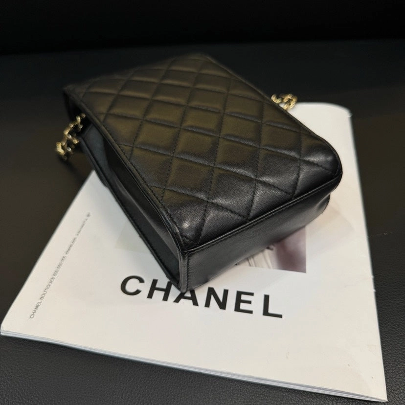 Chanel Black Gold Trendy CC Chain Mobile Phone Crossbody Bag