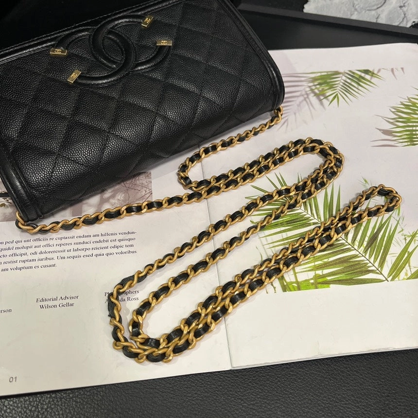 Chanel Black Gold Vanity Series WOC Crossbody Bag