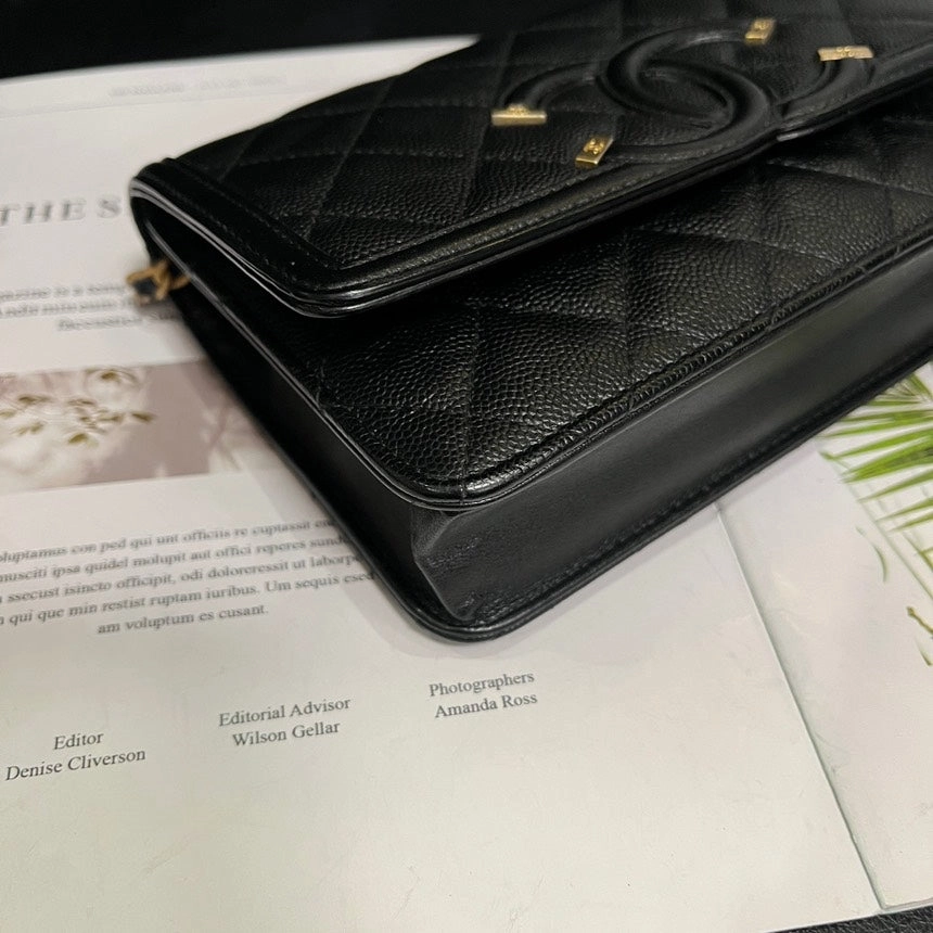 Chanel Black Gold Vanity Series WOC Crossbody Bag