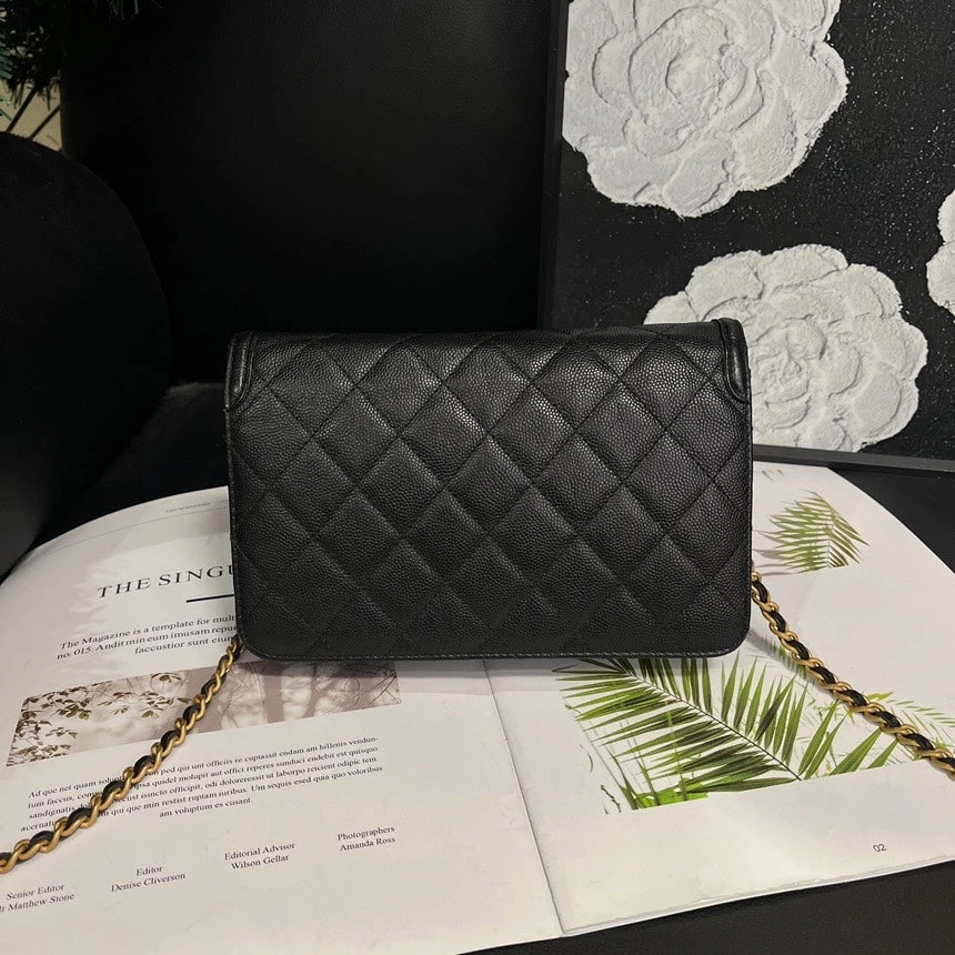 Chanel Black Gold Vanity Series WOC Crossbody Bag