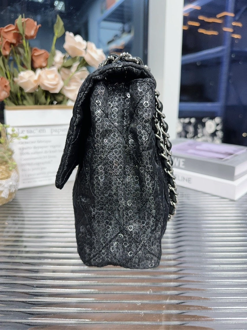 Chanel Black Sequin Shoulder Bag HFY - Preloved  Designer Handbag