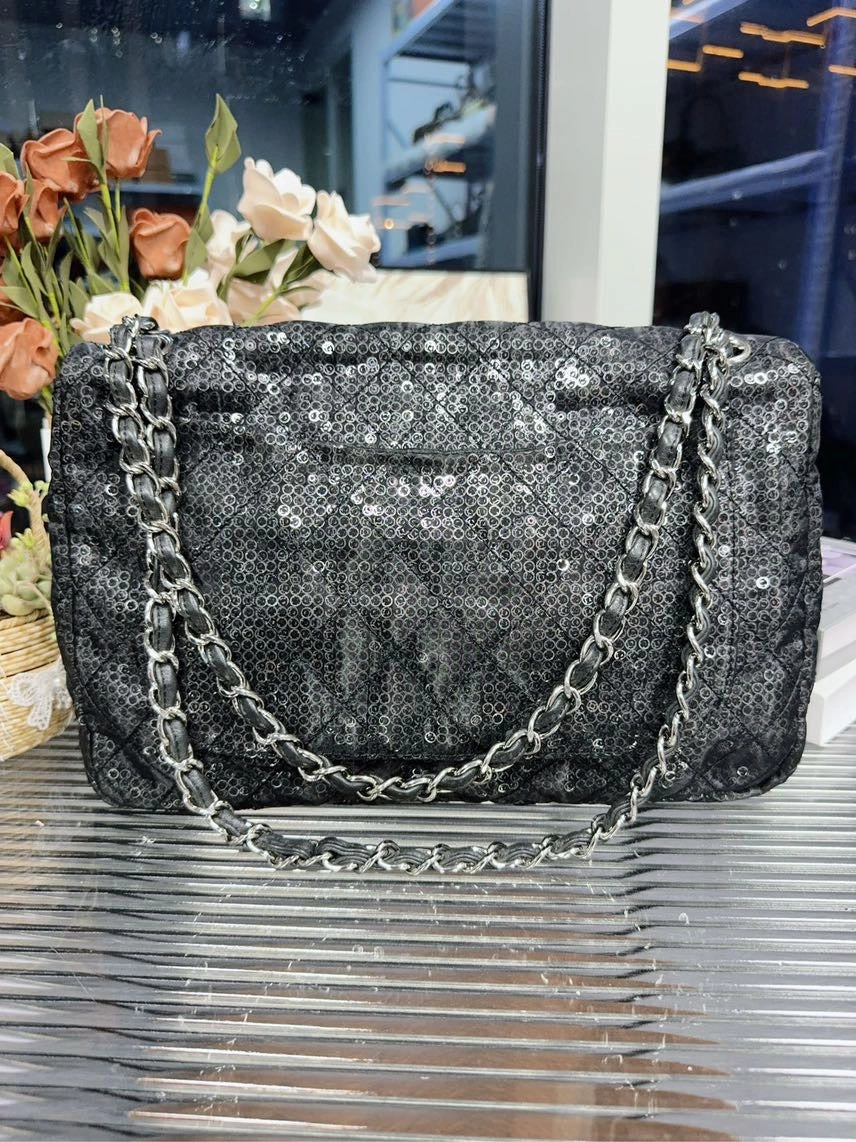 Chanel Black Sequin Shoulder Bag HFY - Preloved  Designer Handbag