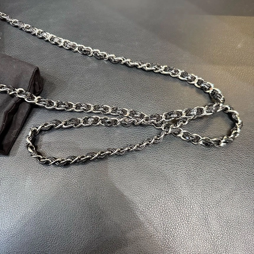 Chanel Black Snakeskin Large Mini Crossbody Bag