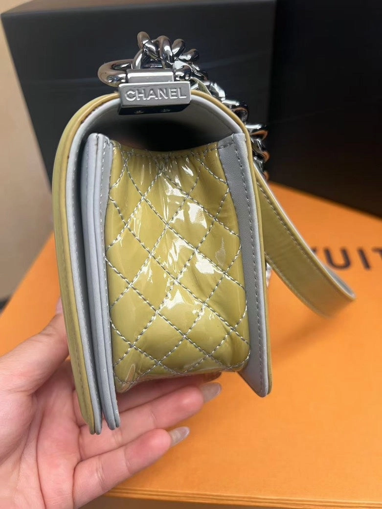 Chanel Boy Bag Pistachio Leather Shoulder Bag