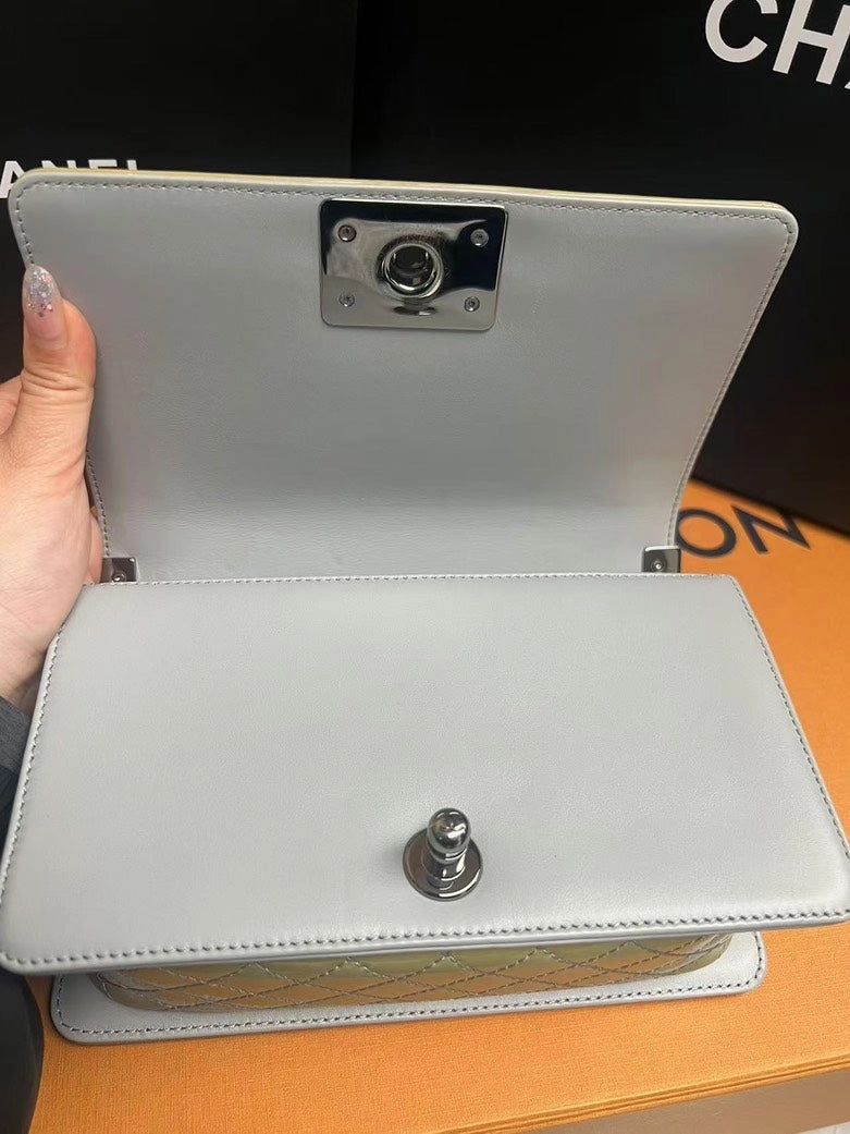 Chanel Boy Bag Pistachio Leather Shoulder Bag