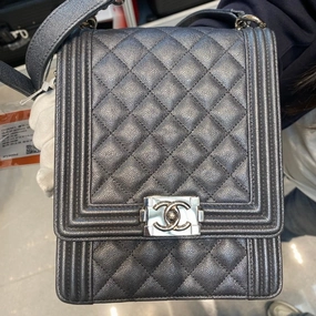 Chanel Boy Flap Bag Black Leather Shoulder Bag