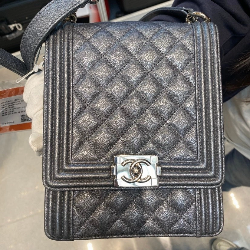 Chanel Boy Flap Bag Black Leather Shoulder Bag