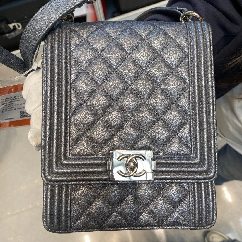 Chanel Boy Flap Bag Black Leather Shoulder Bag