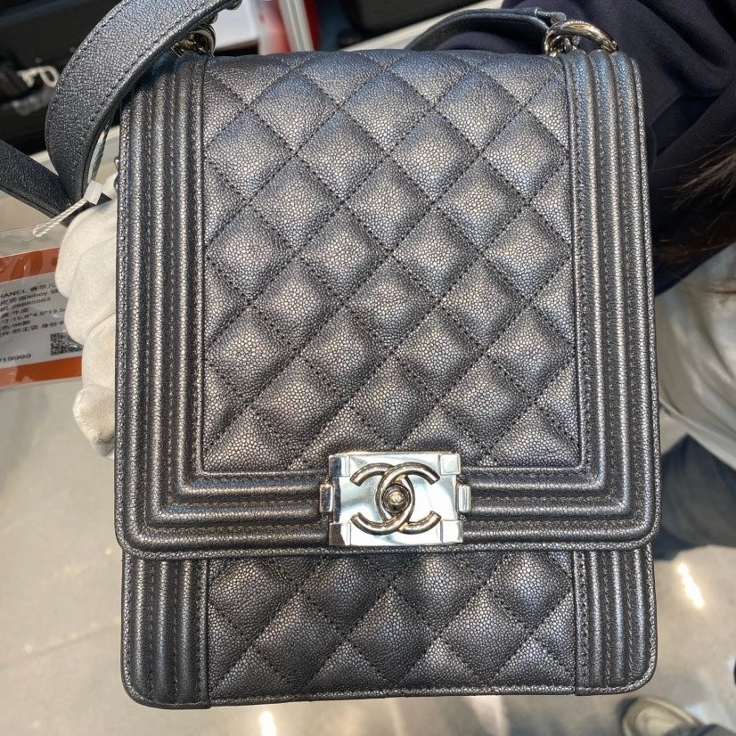 Chanel Boy Flap Bag Black Leather Shoulder Bag