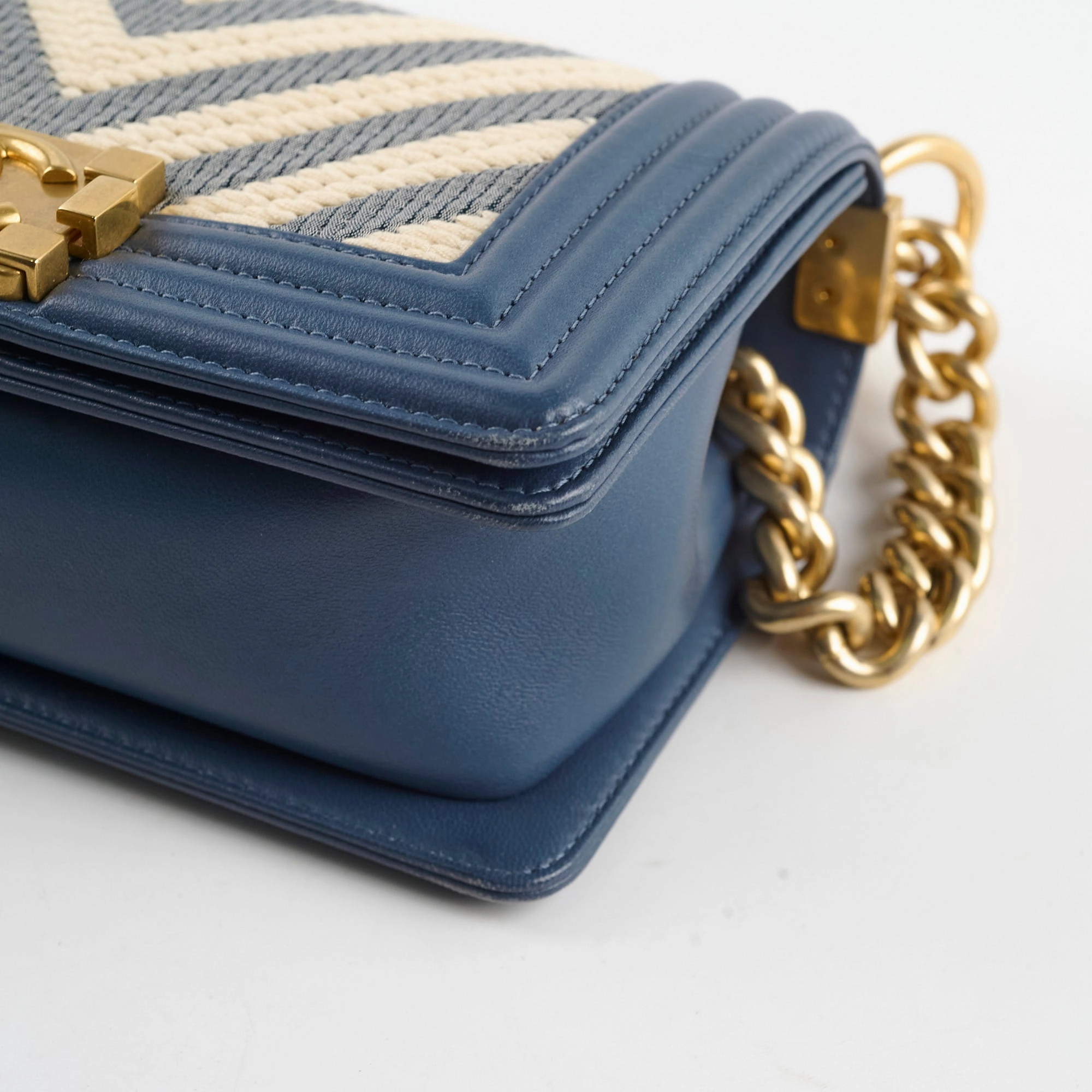 Chanel Boy Small Blue / Woven