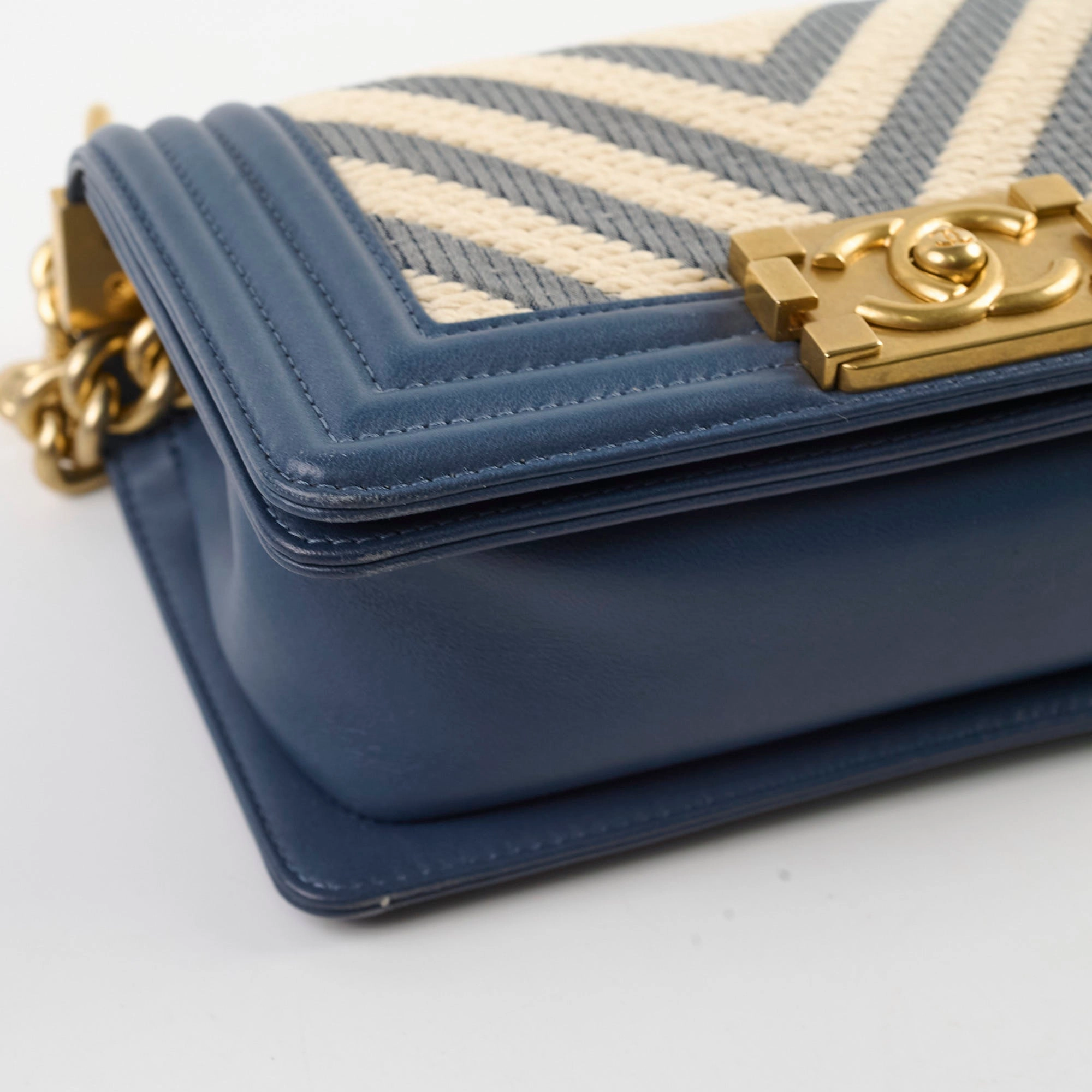 Chanel Boy Small Blue / Woven