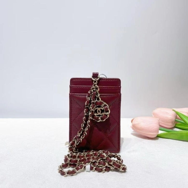 Chanel Burgundy Leather BCQ Card Holder Crossbody Bag
