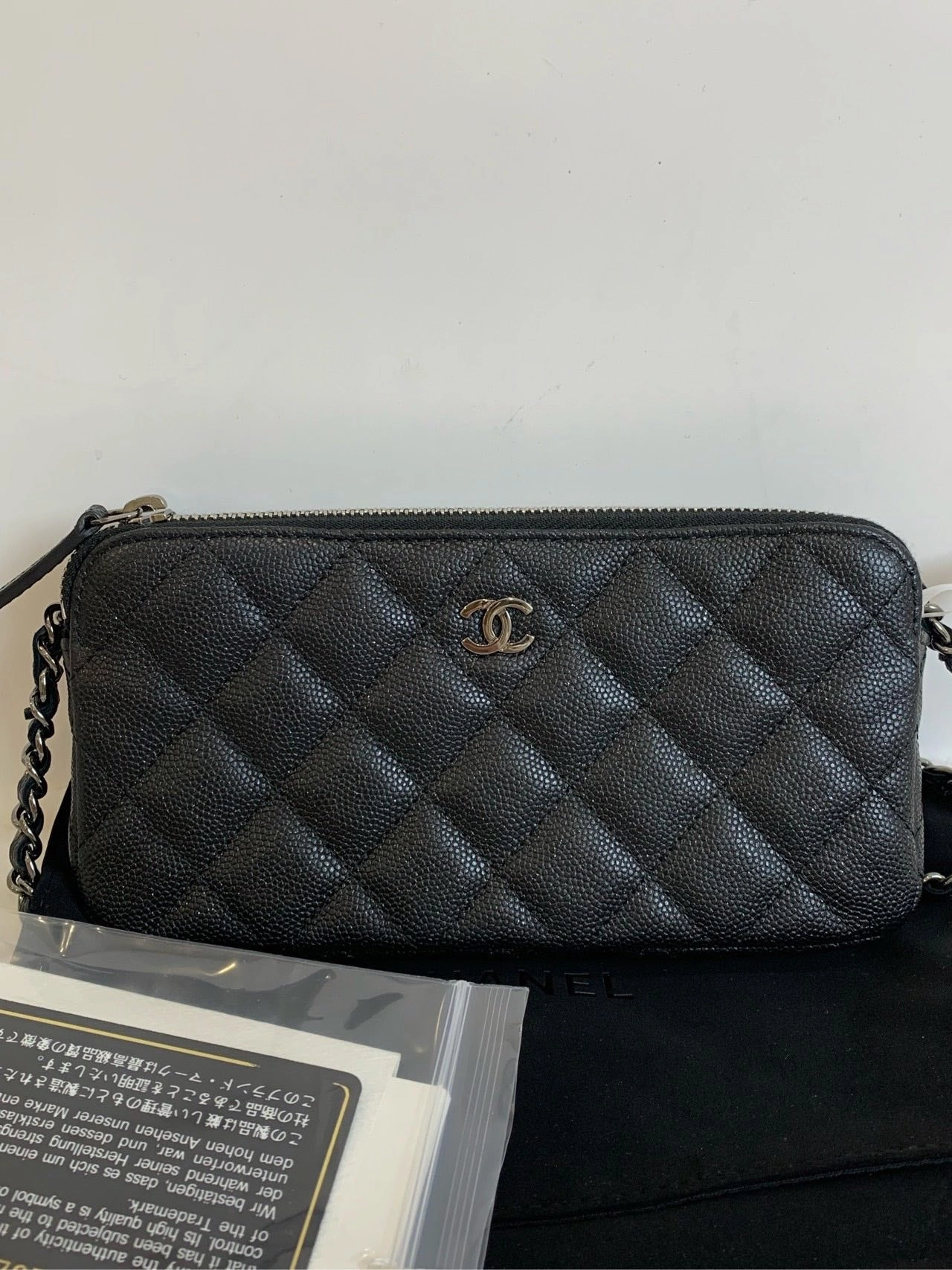 Chanel Camera Box Black Caviar Leather Crossbody Bag