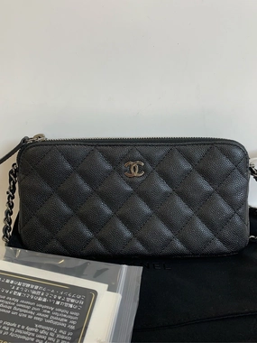 Chanel Camera Box Black Caviar Leather Crossbody Bag