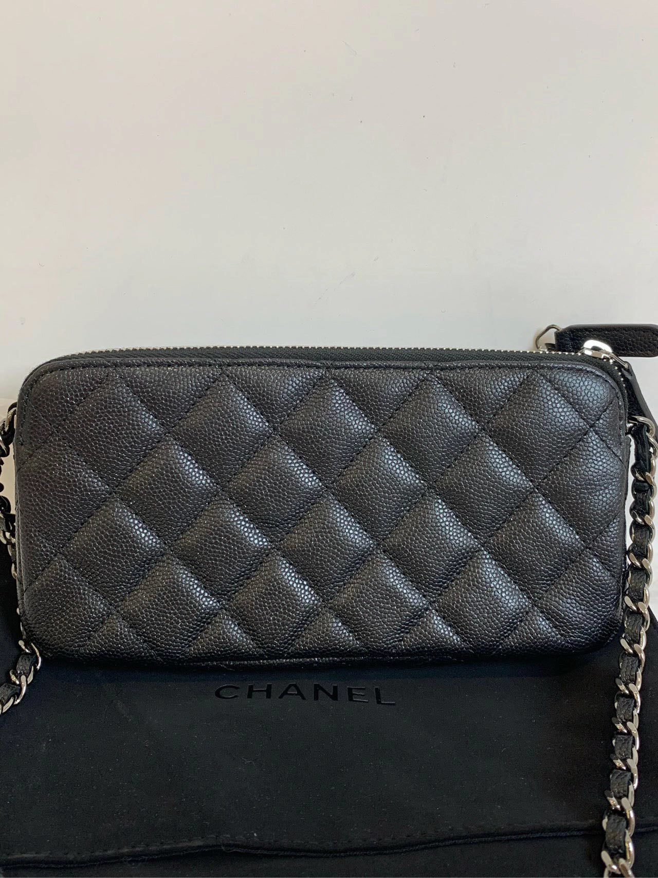Chanel Camera Box Black Caviar Leather Crossbody Bag
