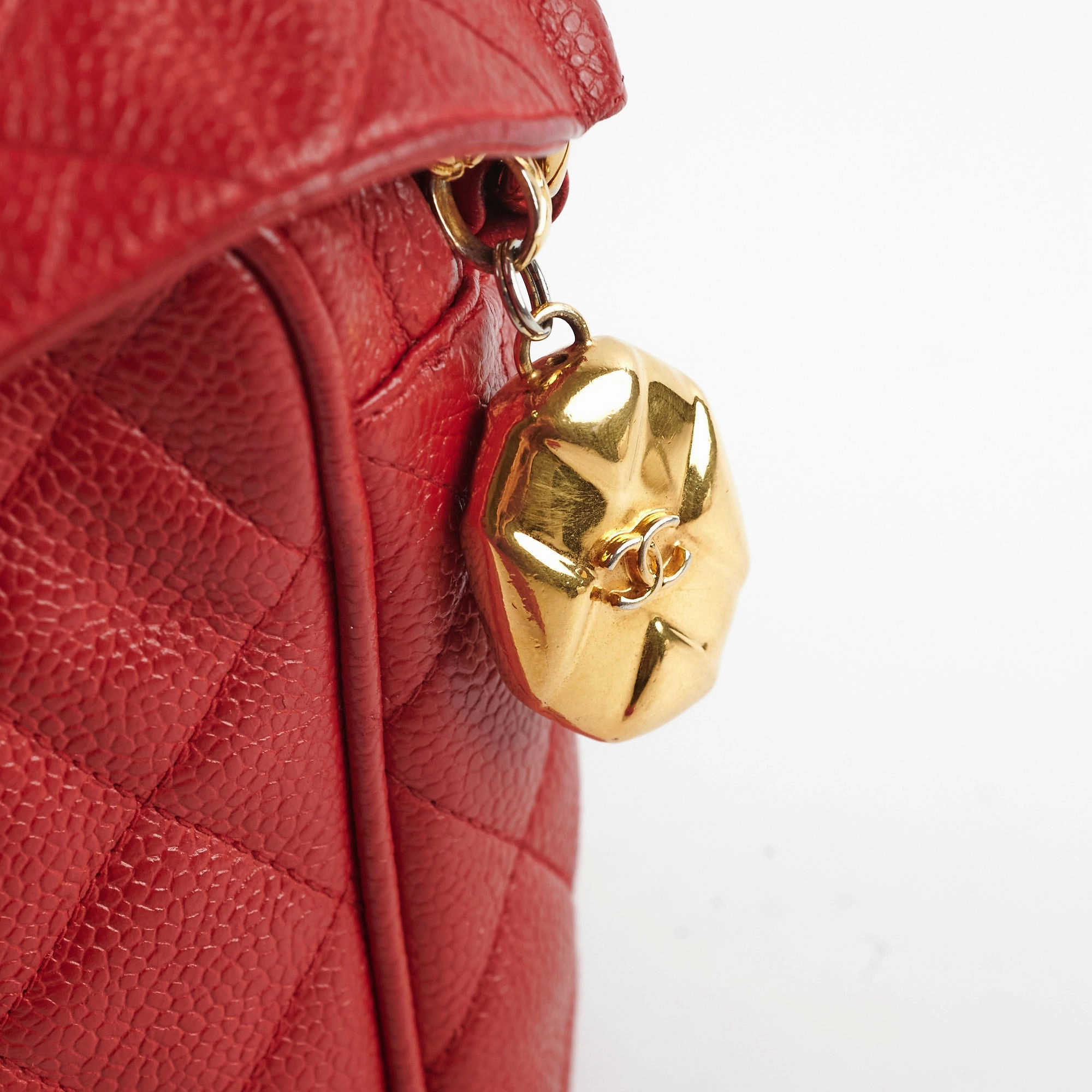 Chanel Camera Red Caviar Crossbody Bag - Series 2