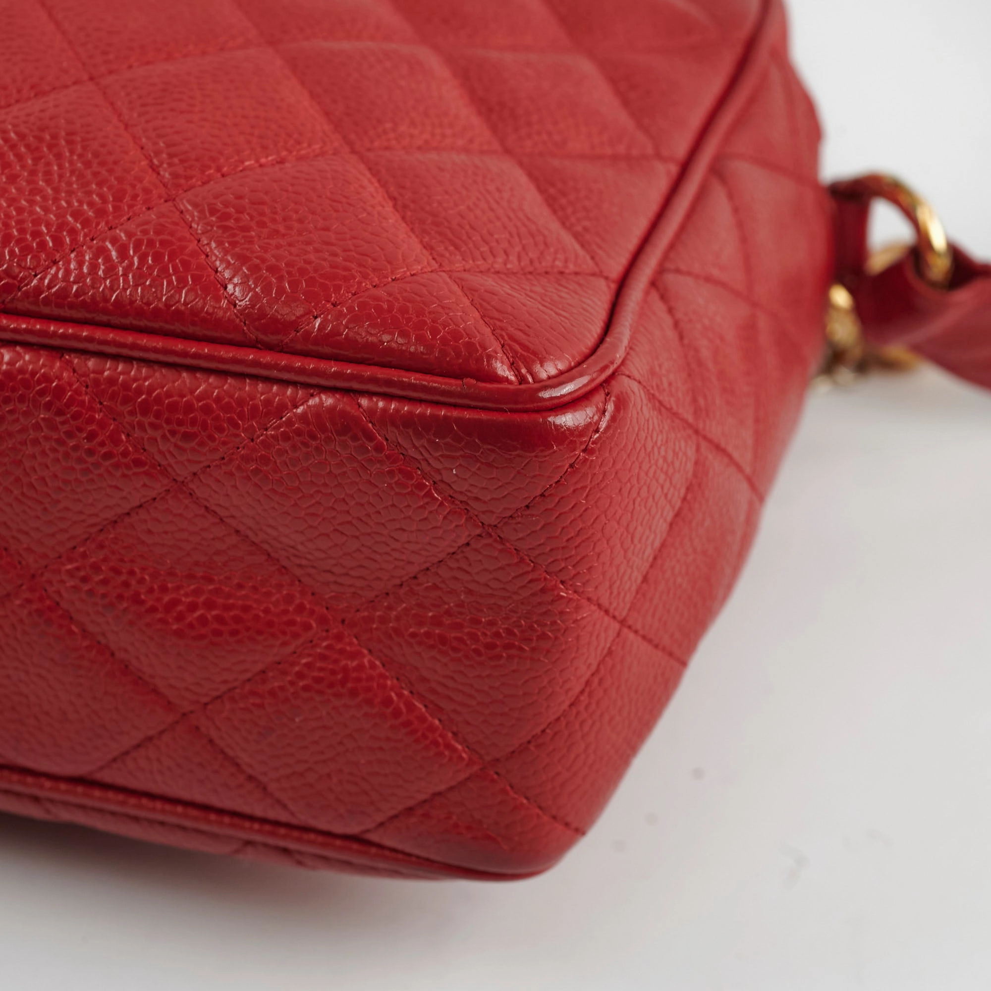 Chanel Camera Red Caviar Crossbody Bag - Series 2