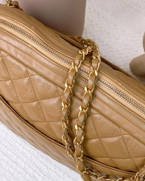 Chanel Caramel Lambskin Vintage Chain Shoulder Bag GHW