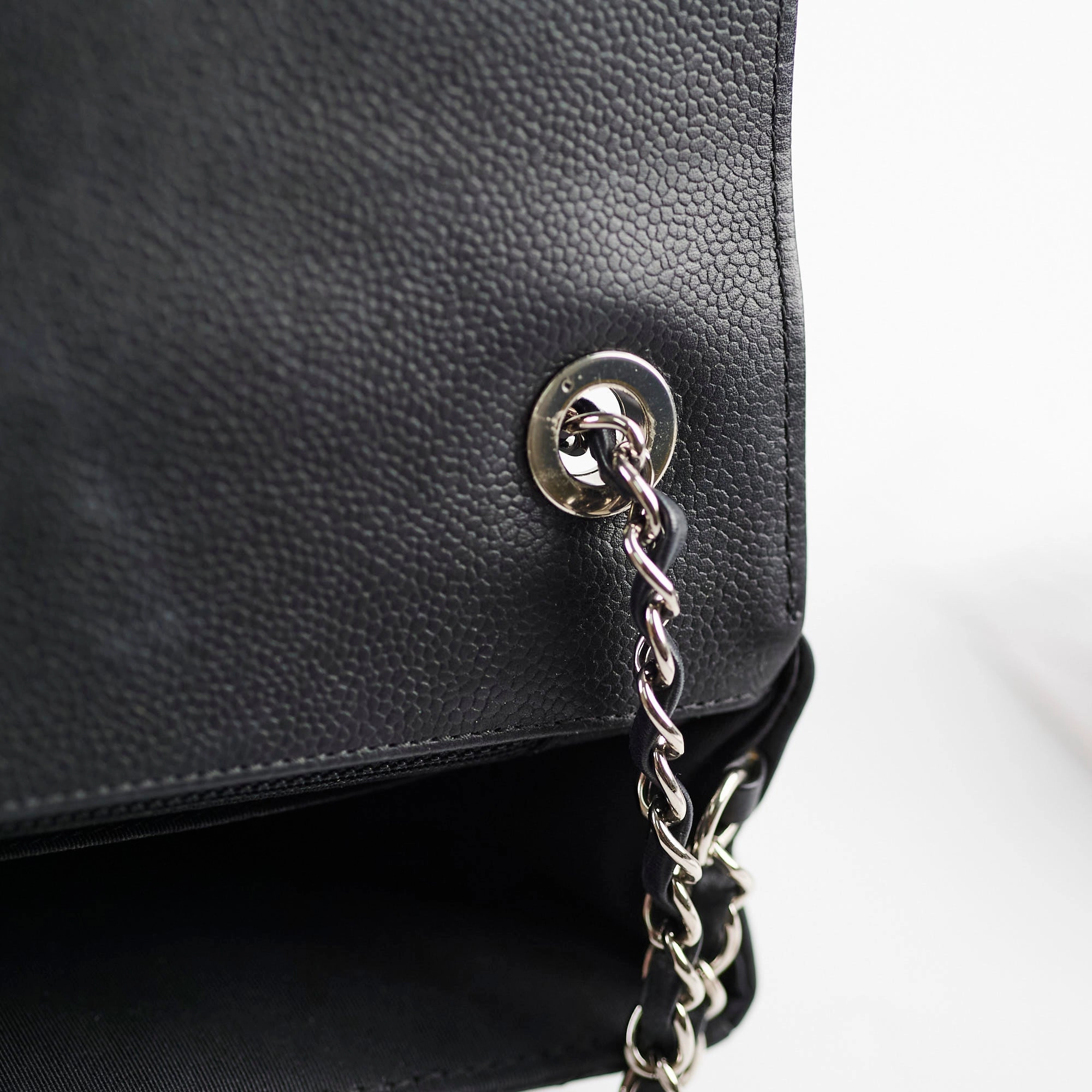 Chanel Caviar Chevron Crossbody Bag Black Series 23