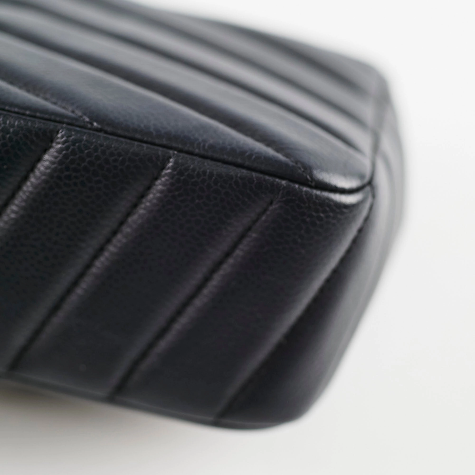 Chanel Caviar Chevron Crossbody Bag Black Series 23