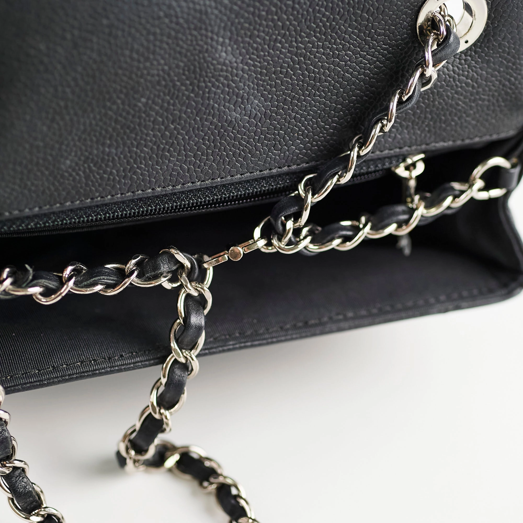 Chanel Caviar Chevron Crossbody Bag Black Series 23