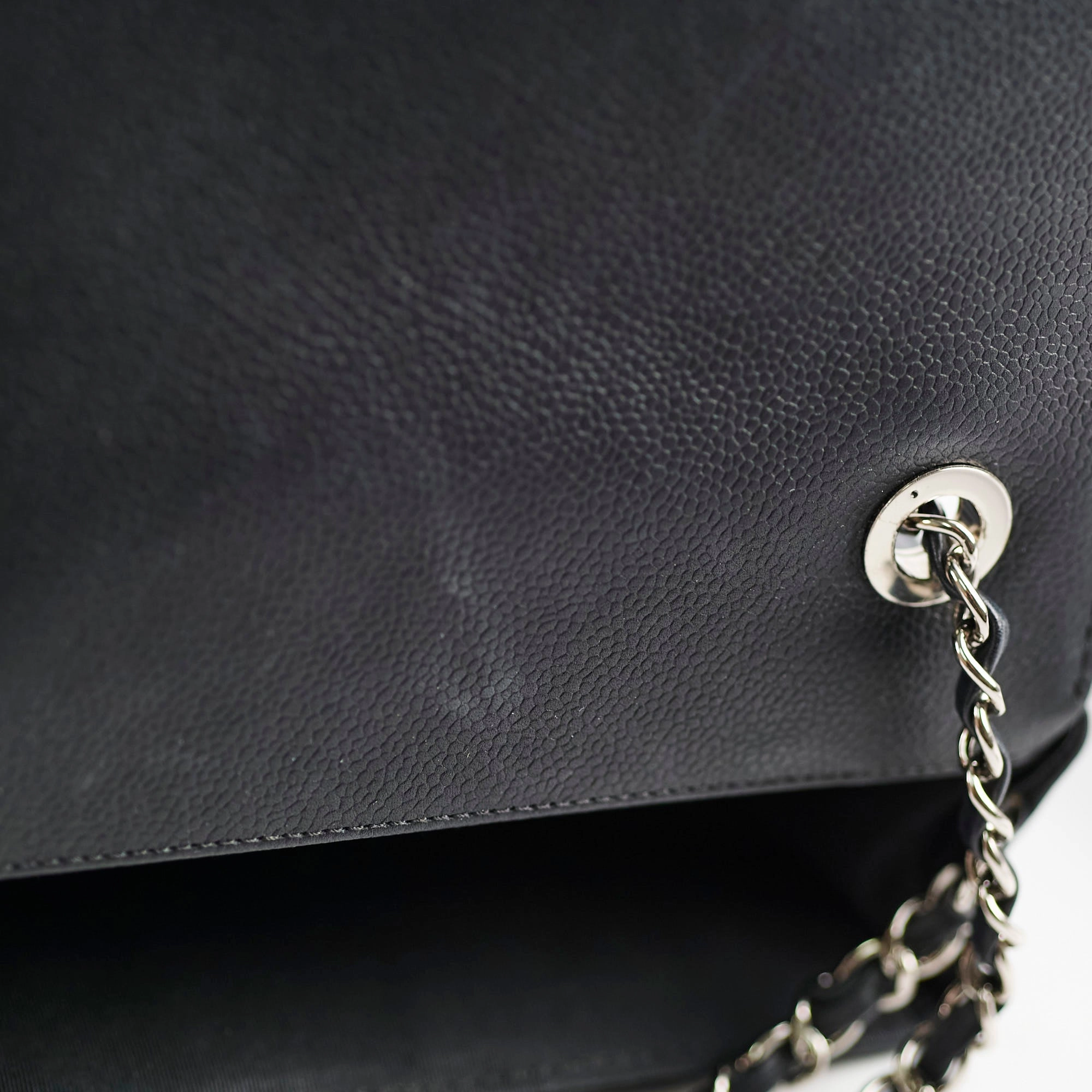 Chanel Caviar Chevron Crossbody Bag Black Series 23
