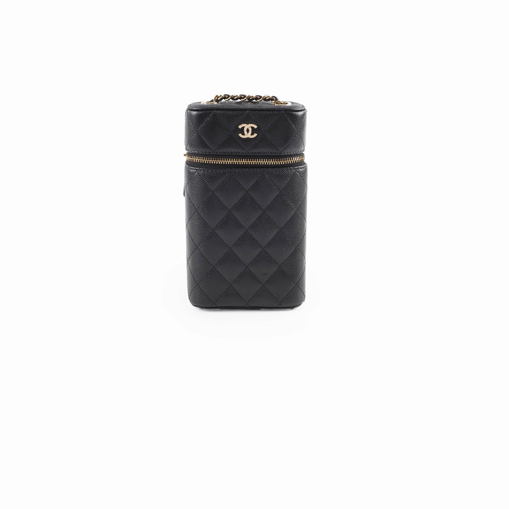 Chanel Caviar Vertical Vanity Case Black