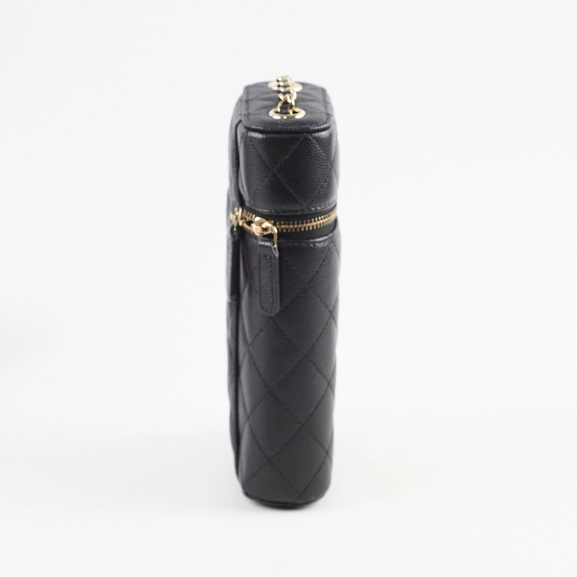 Chanel Caviar Vertical Vanity Case Black