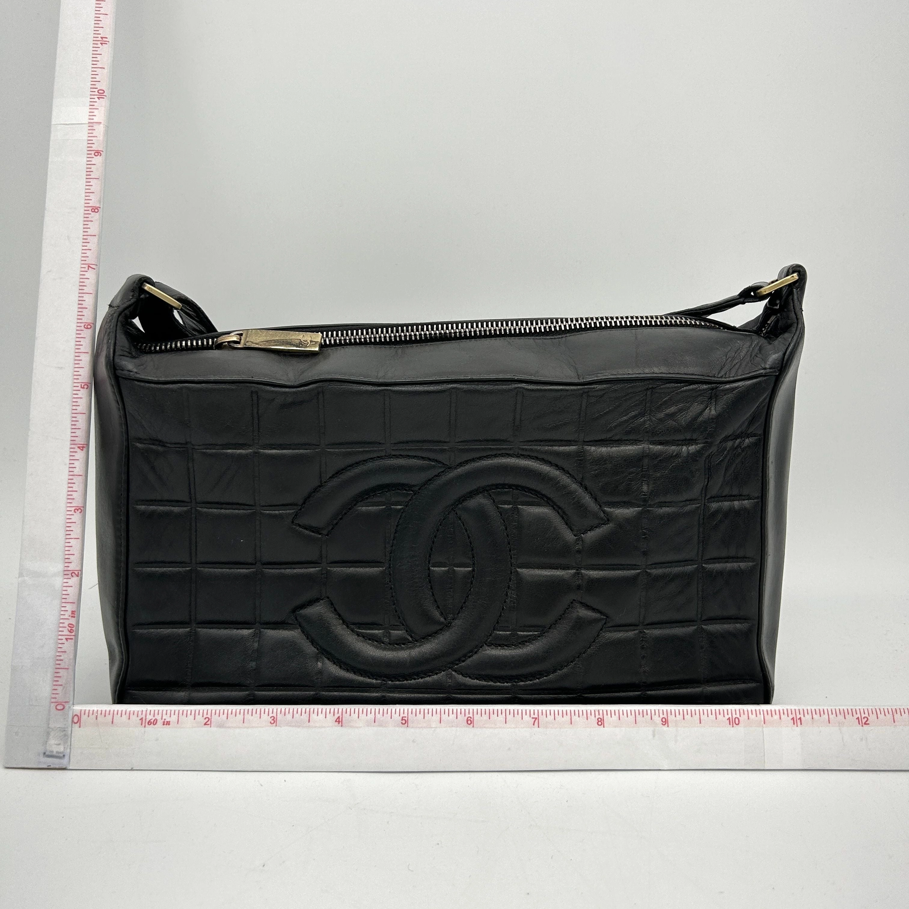 Chanel Chocolate Bar CC Shoulder Bag - Black Shoulder Bags, Handbags CNQ1056