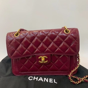Chanel Classic Burgundy Waxy Flap Crossbody Bag