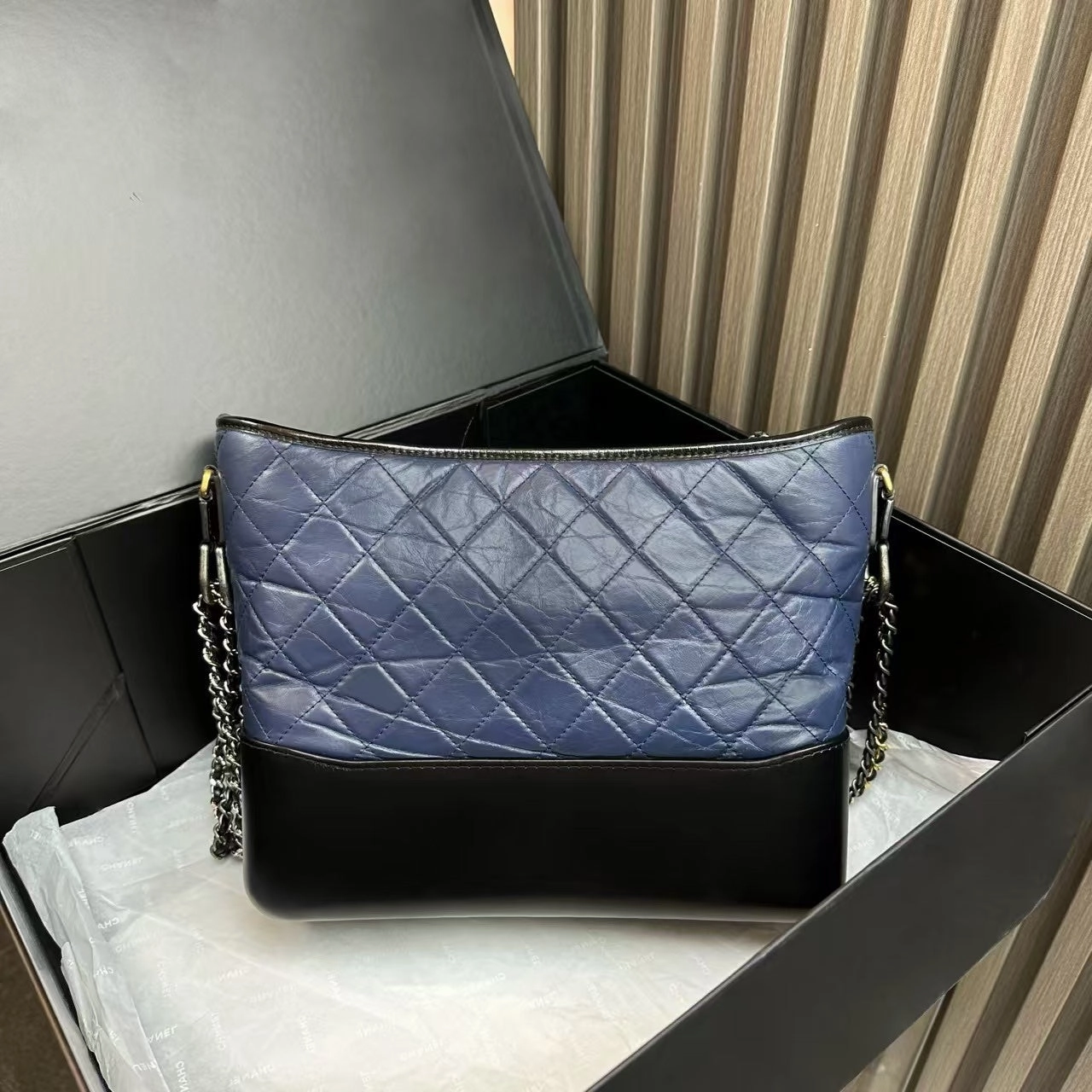 Chanel Gabrielle Navy Blue Crossbody Bag - Preloved 11601274