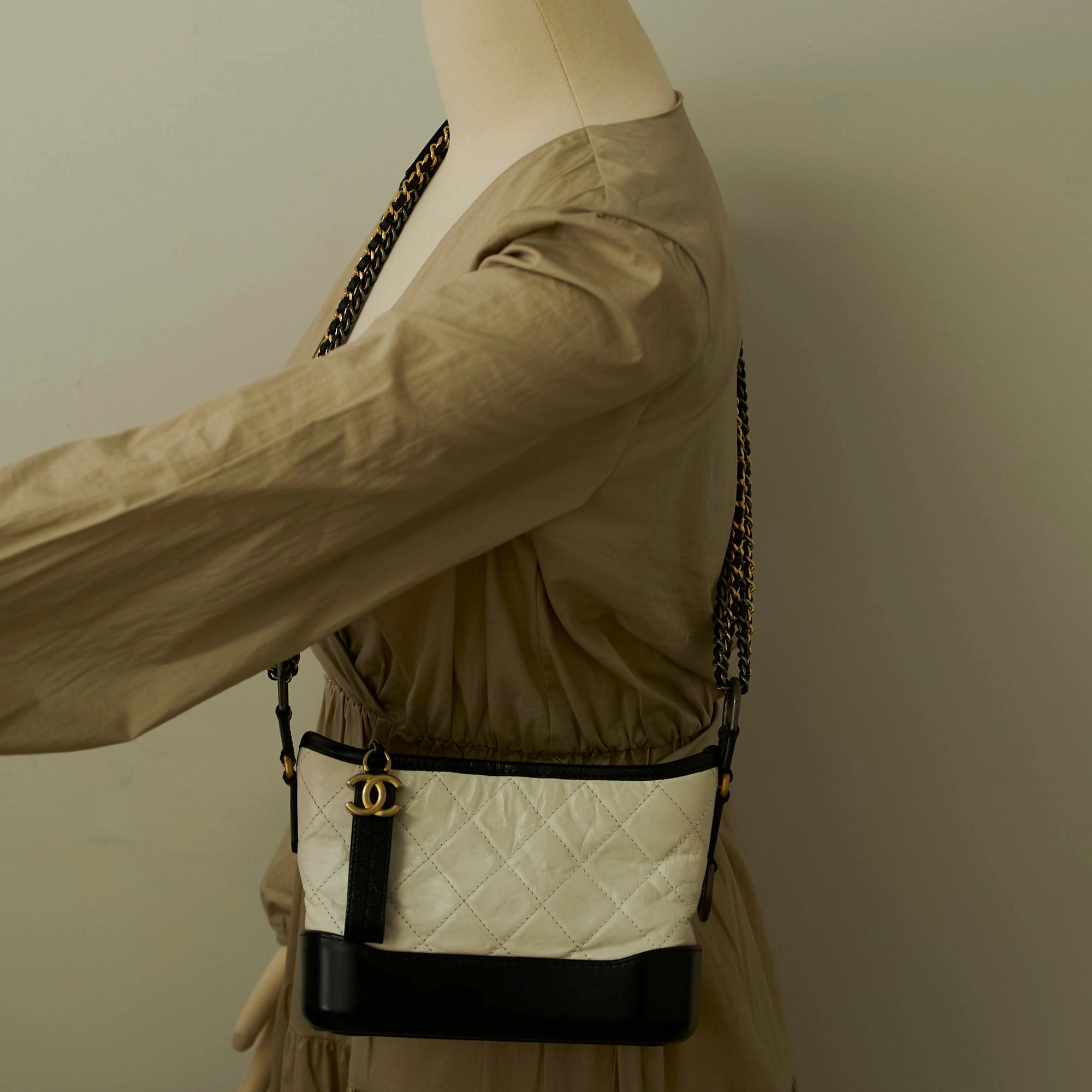 Chanel Gabrielle Small White Calfskin -Series 25